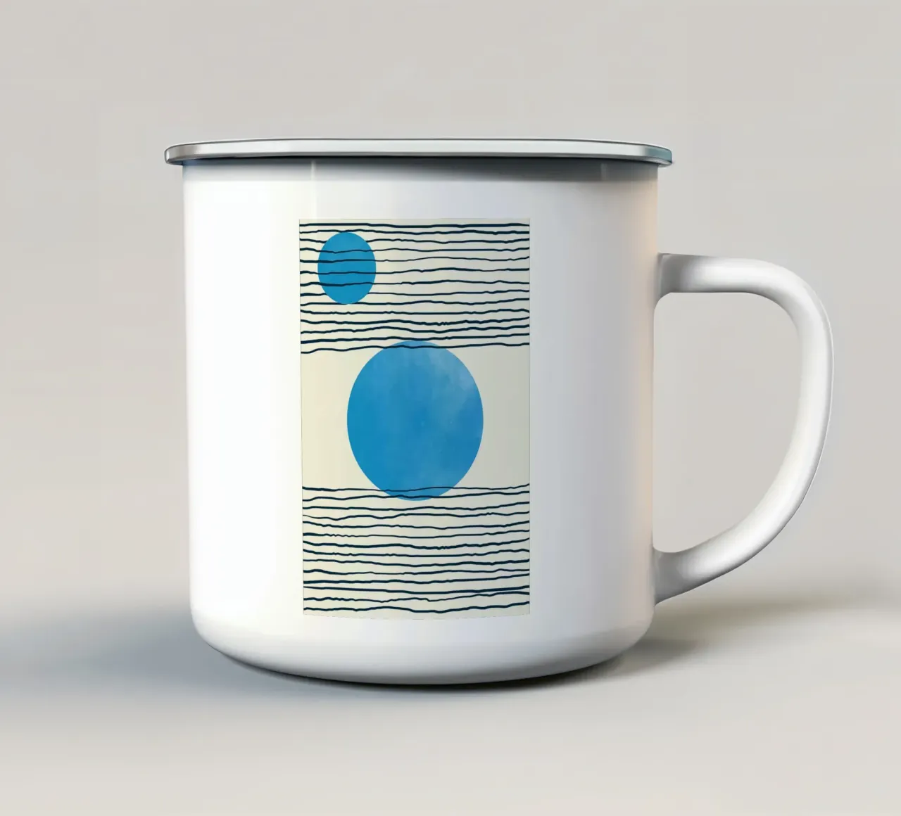 Line art geometriche tazza in smalto da helloworld