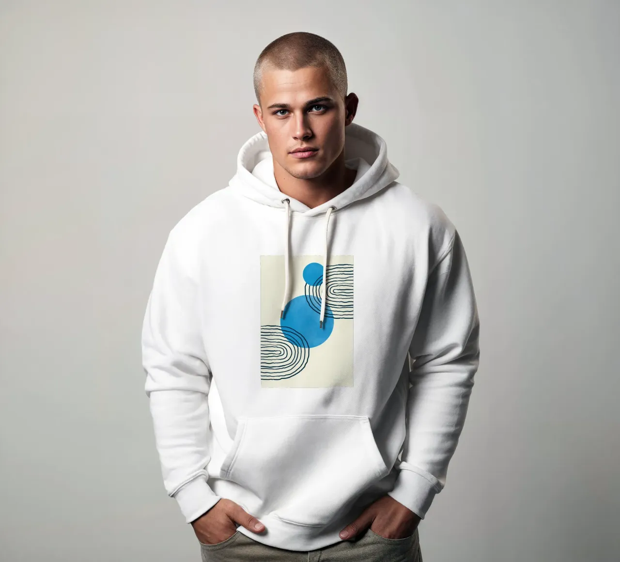 Line art geometriche felpa con cappuccio da helloworld