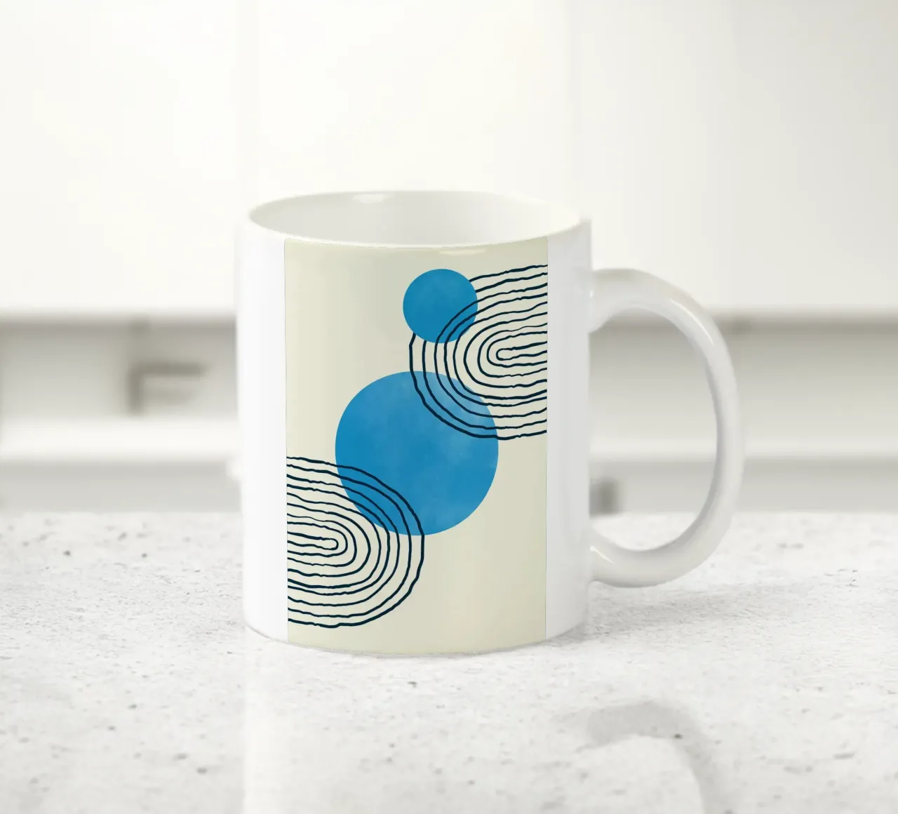 Line art geometriche tazza in ceramica da helloworld