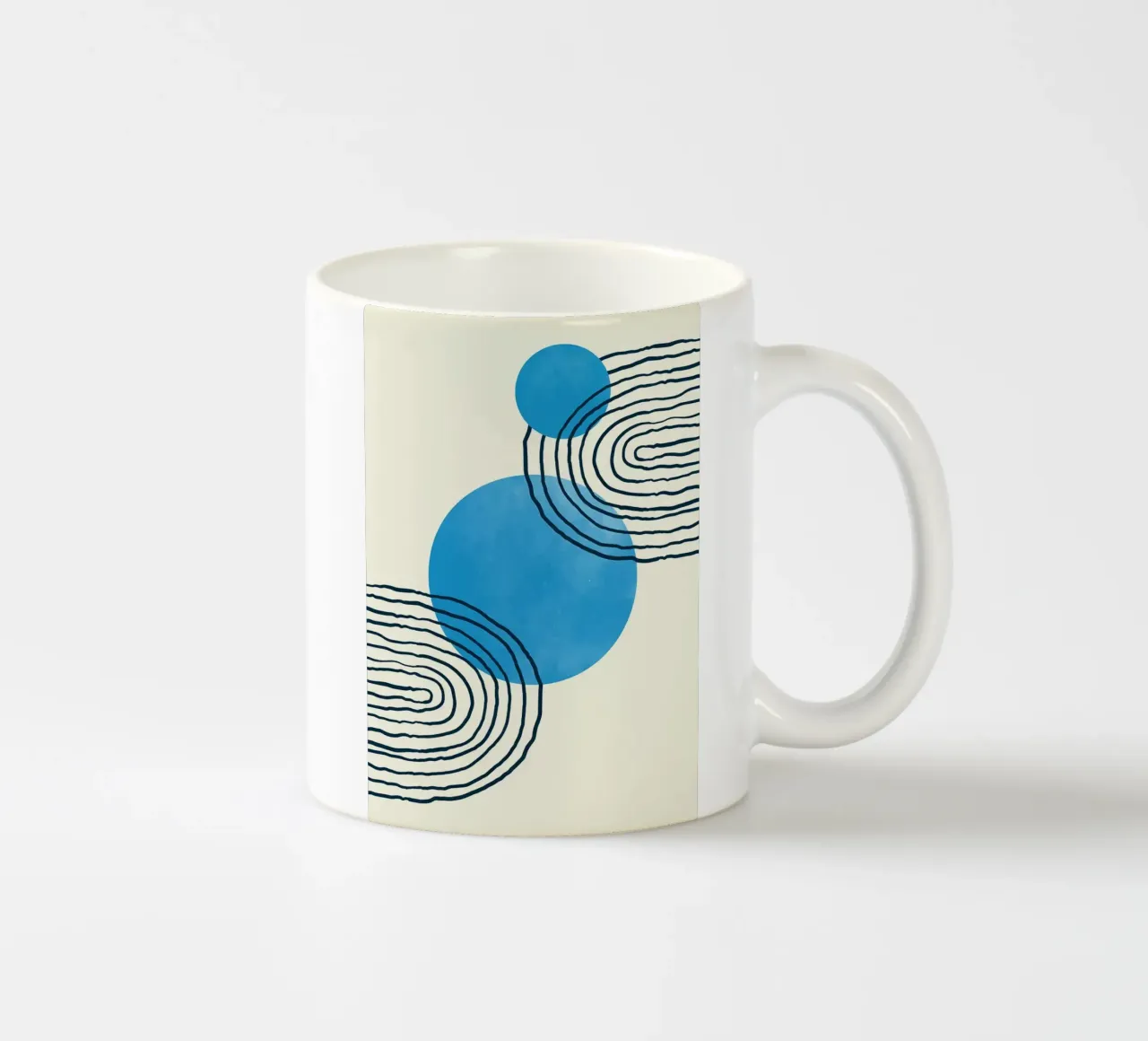 Line art geometriche tazza in ceramica da helloworld