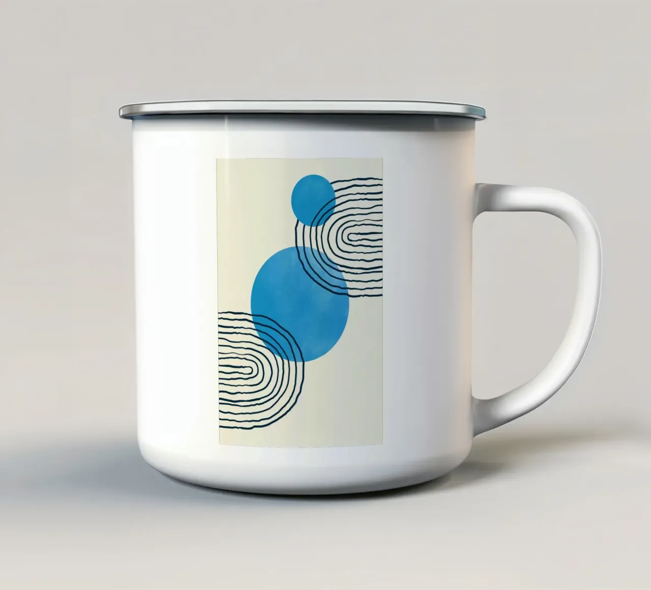 Line art geometriche tazza in smalto da helloworld