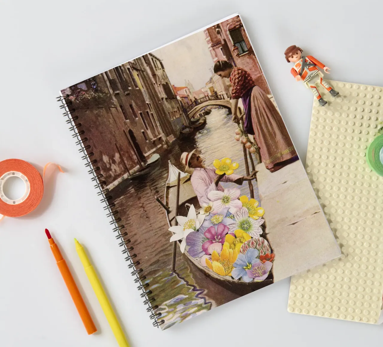 The Suitor II spiral notebook by Cassia Beck Collage