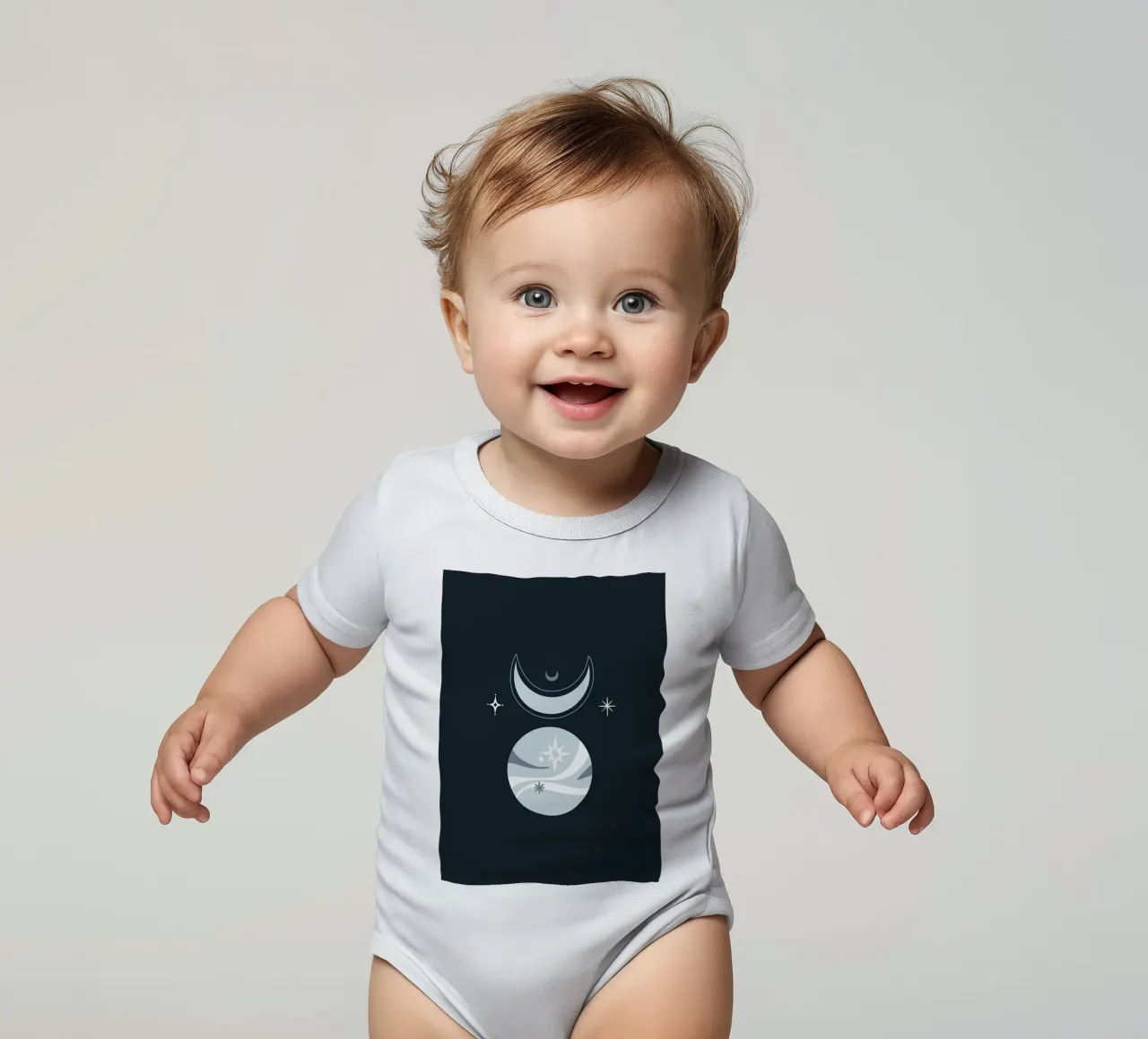 Design scandinavo body neonato maniche corte da helloworld