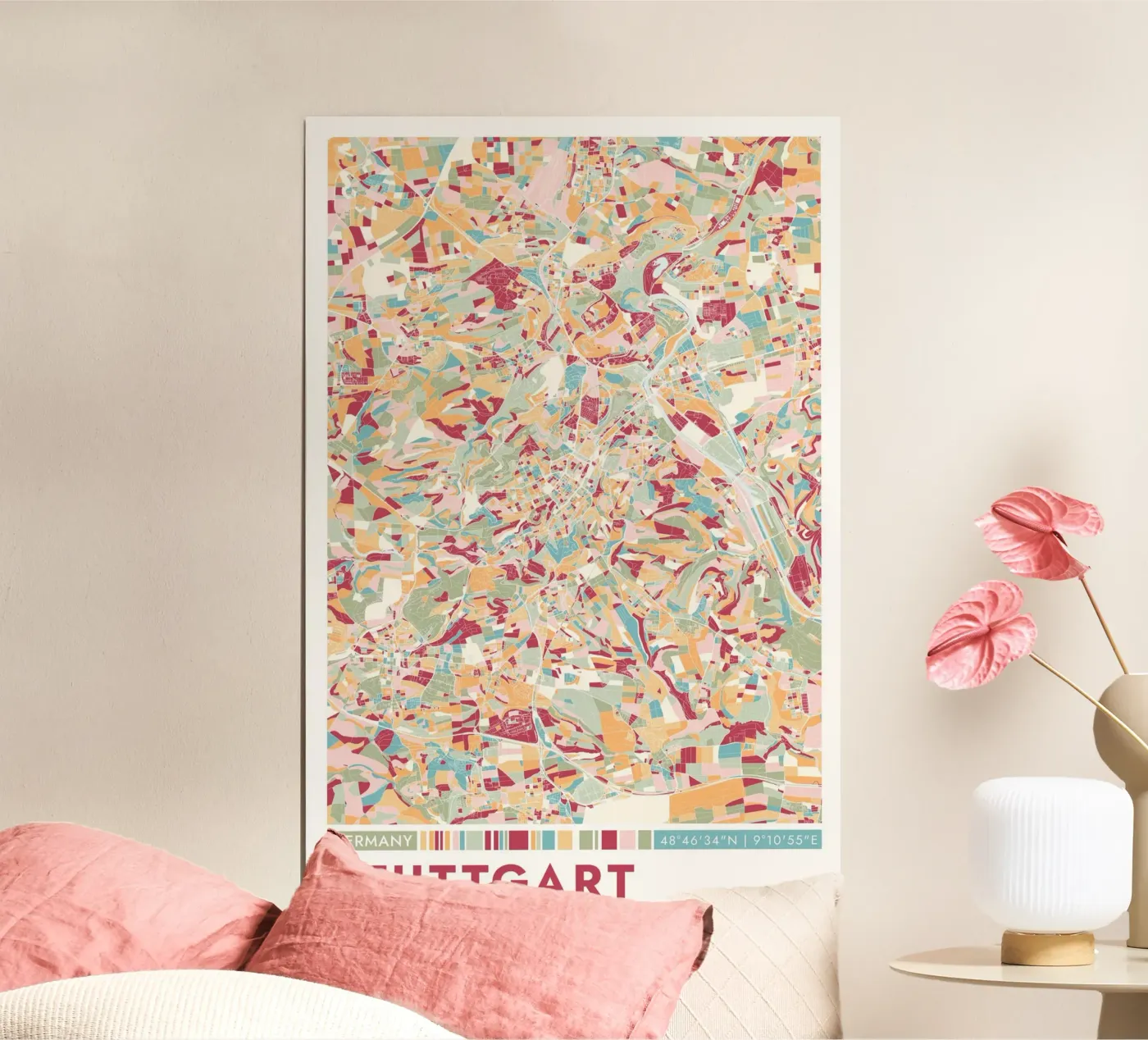 Stad Stuttgart poster van CityMapPoster