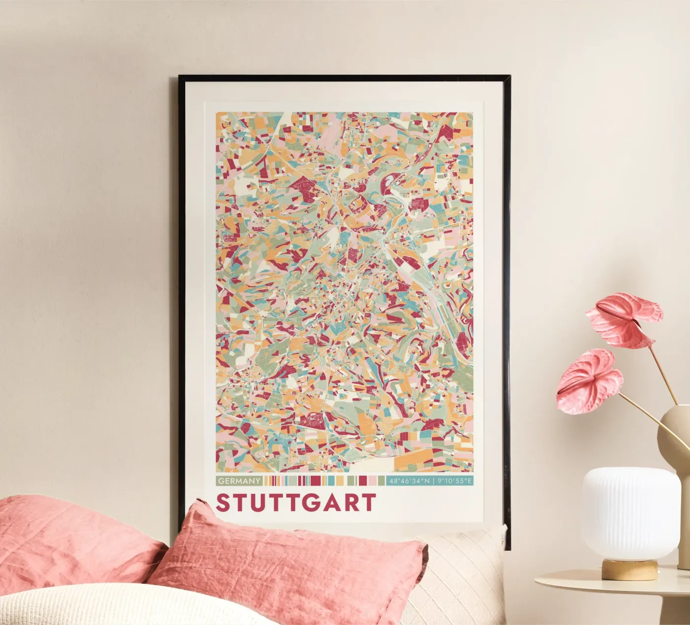 Stad Stuttgart poster van CityMapPoster