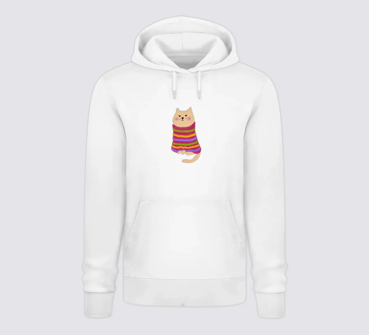 Gatto con maglione a righe felpa con cappuccio da Illustration Raissa Oltmanns