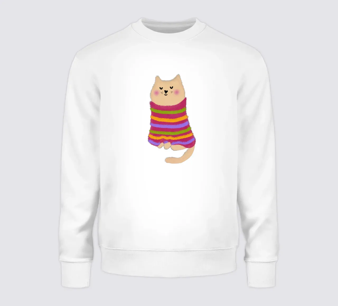 Gatto con maglione a righe felpa da Illustration Raissa Oltmanns