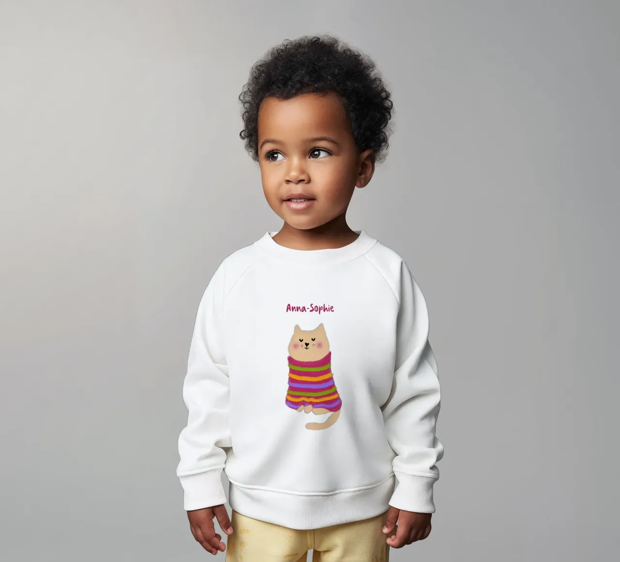 Gatto con maglione a righe felpa neonato da Illustration Raissa Oltmanns