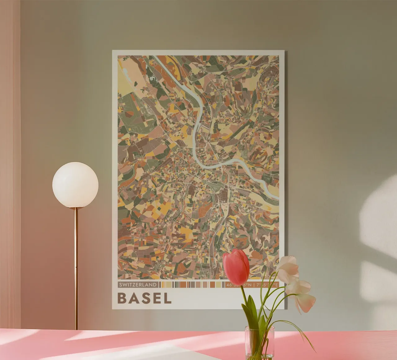 Basilea Città plexiglass da CityMapPoster