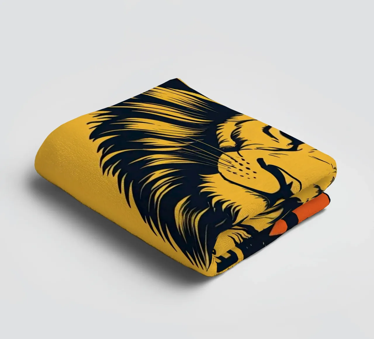 Leeuwenkop met BE BRAVE badhanddoek van DesignDoodle