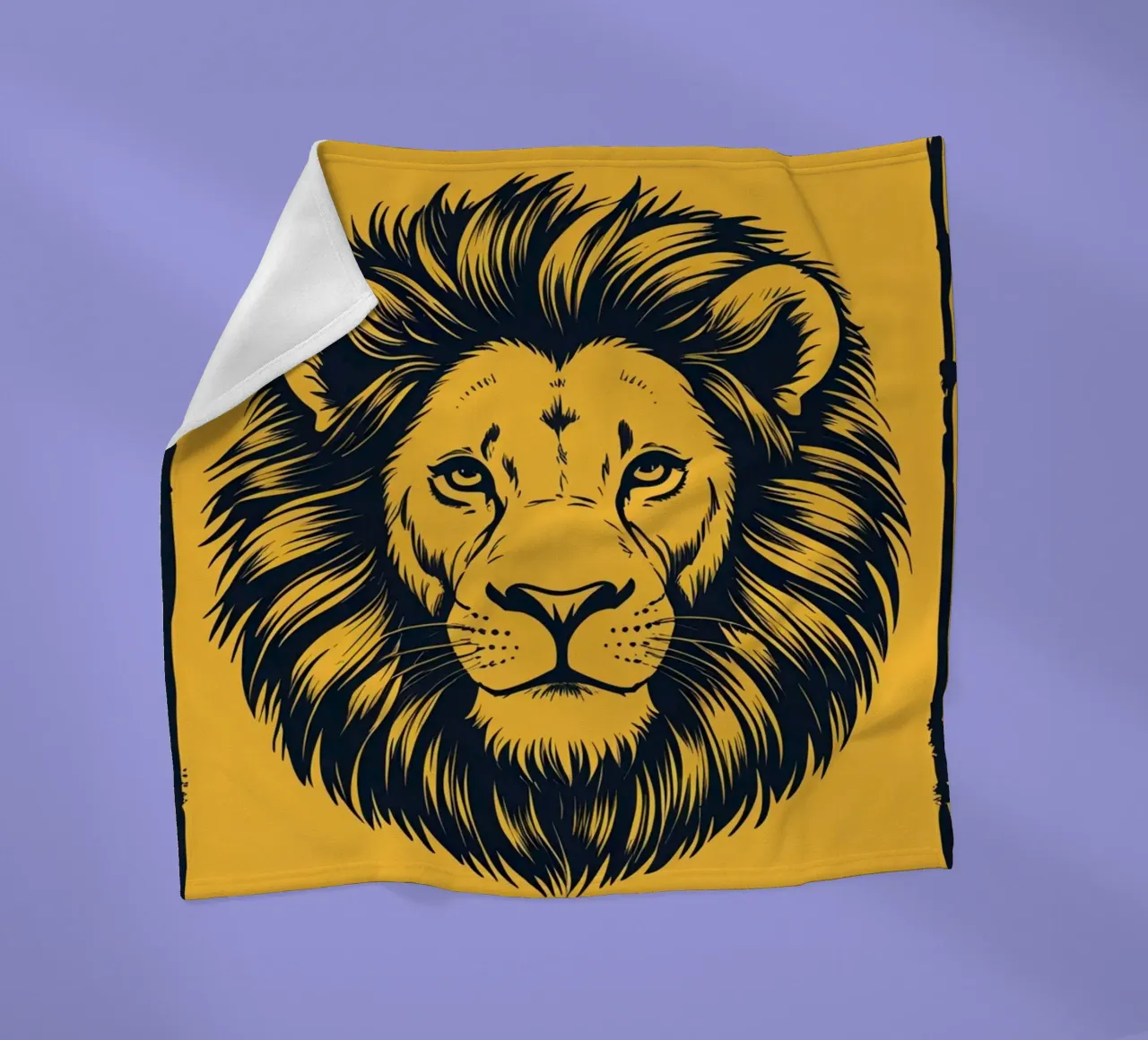 Leeuwenkop met BE BRAVE fleecedeken van DesignDoodle