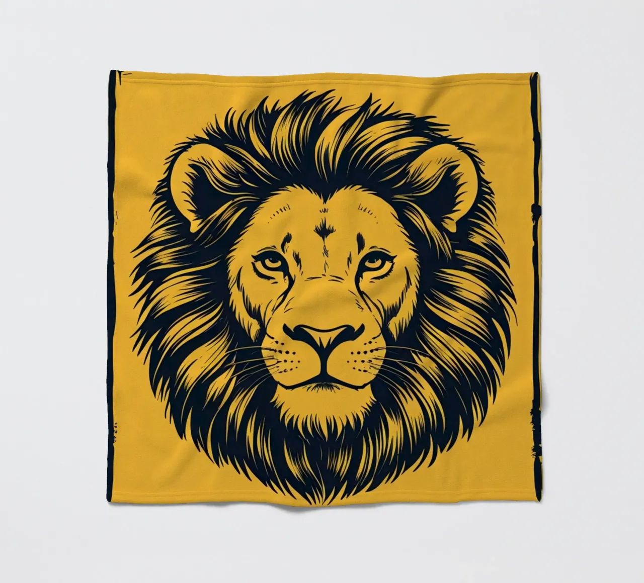 Leeuwenkop met BE BRAVE fleecedeken van DesignDoodle