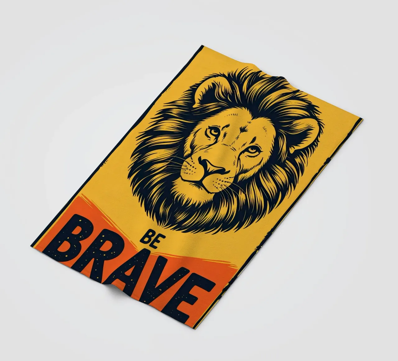 Leeuwenkop met BE BRAVE fleecedeken van DesignDoodle