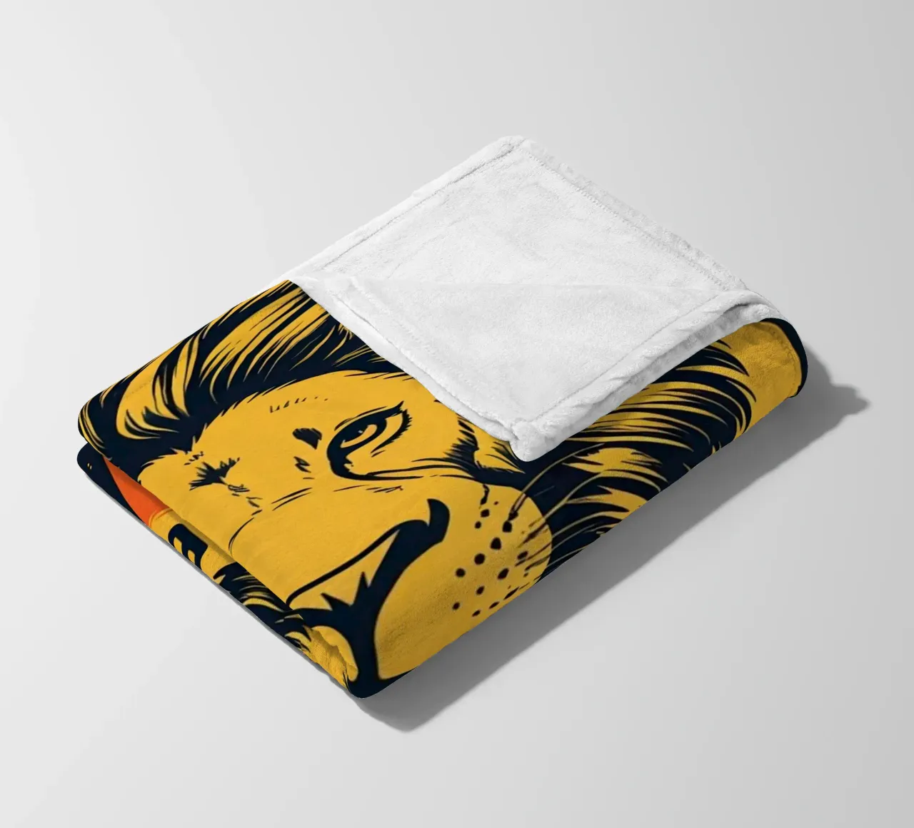 Leeuwenkop met BE BRAVE fleecedeken van DesignDoodle