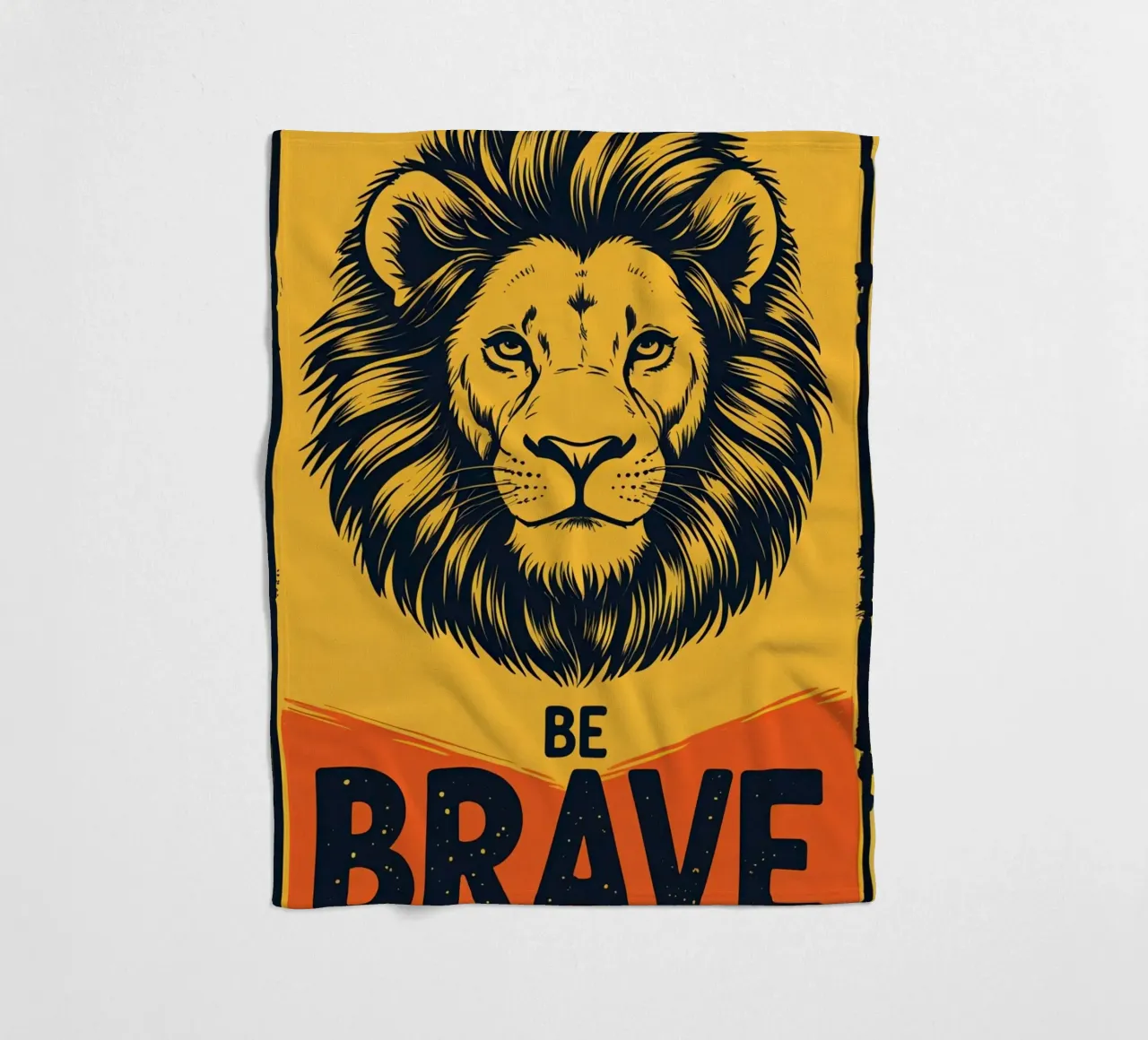 Leeuwenkop met BE BRAVE fleecedeken van DesignDoodle