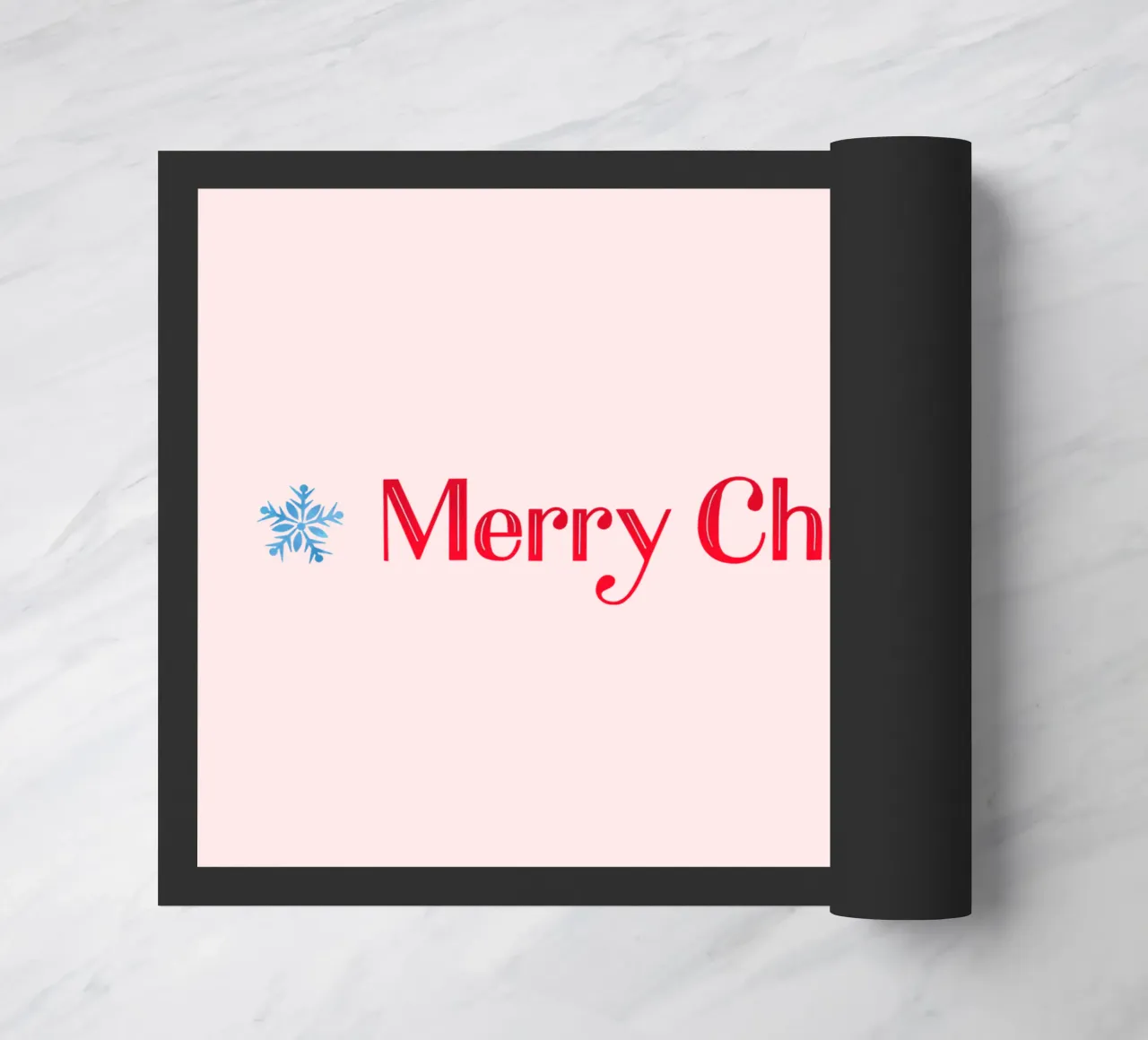 Merry Christmas. Hand Lettering in Red with Two Snowflakes zerbino da CalliLetters2
