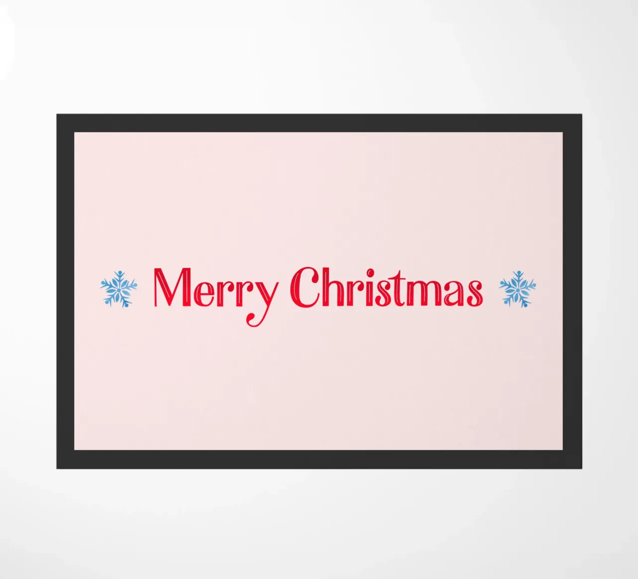Merry Christmas. Hand Lettering in Red with Two Snowflakes zerbino da CalliLetters2