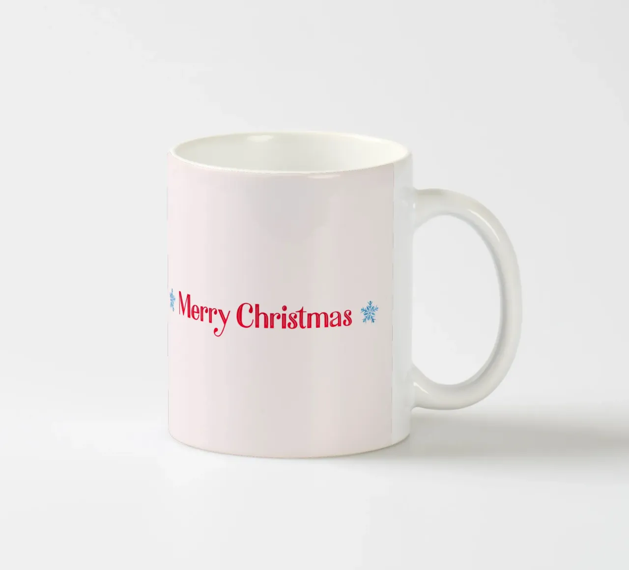 Merry Christmas. Hand Lettering in Red with Two Snowflakes tazza in ceramica da CalliLetters2