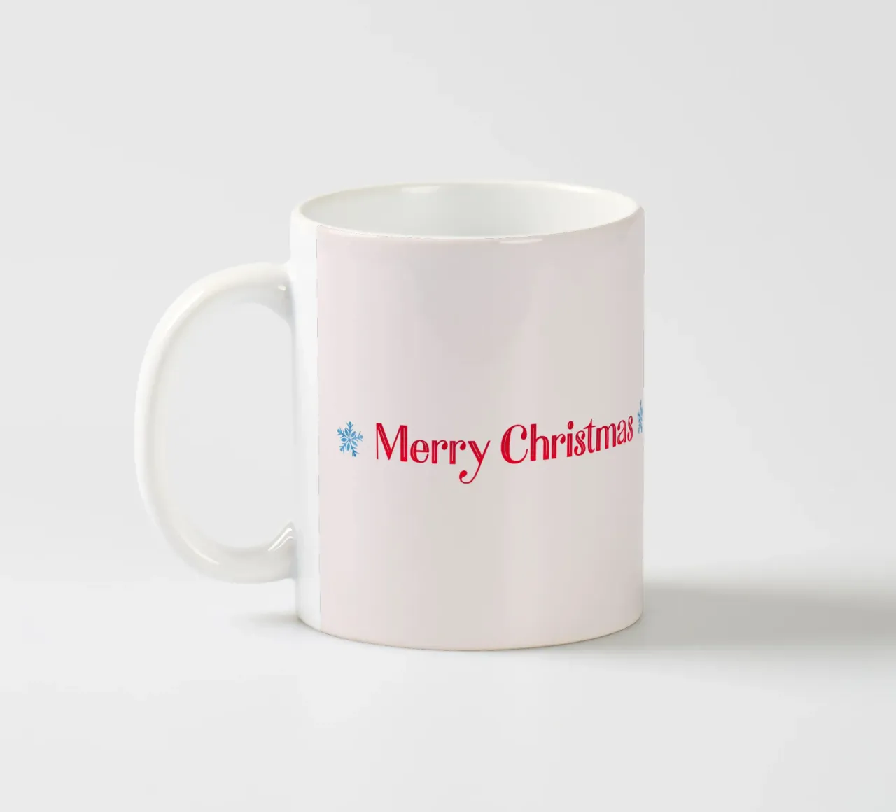 Merry Christmas. Hand Lettering in Red with Two Snowflakes tazza in ceramica da CalliLetters2