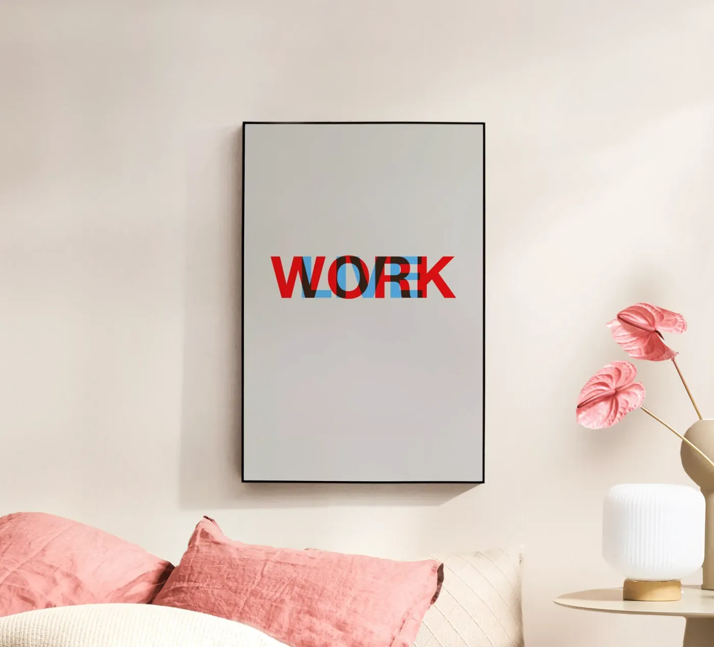 Live Work Poster acryl van Naxart