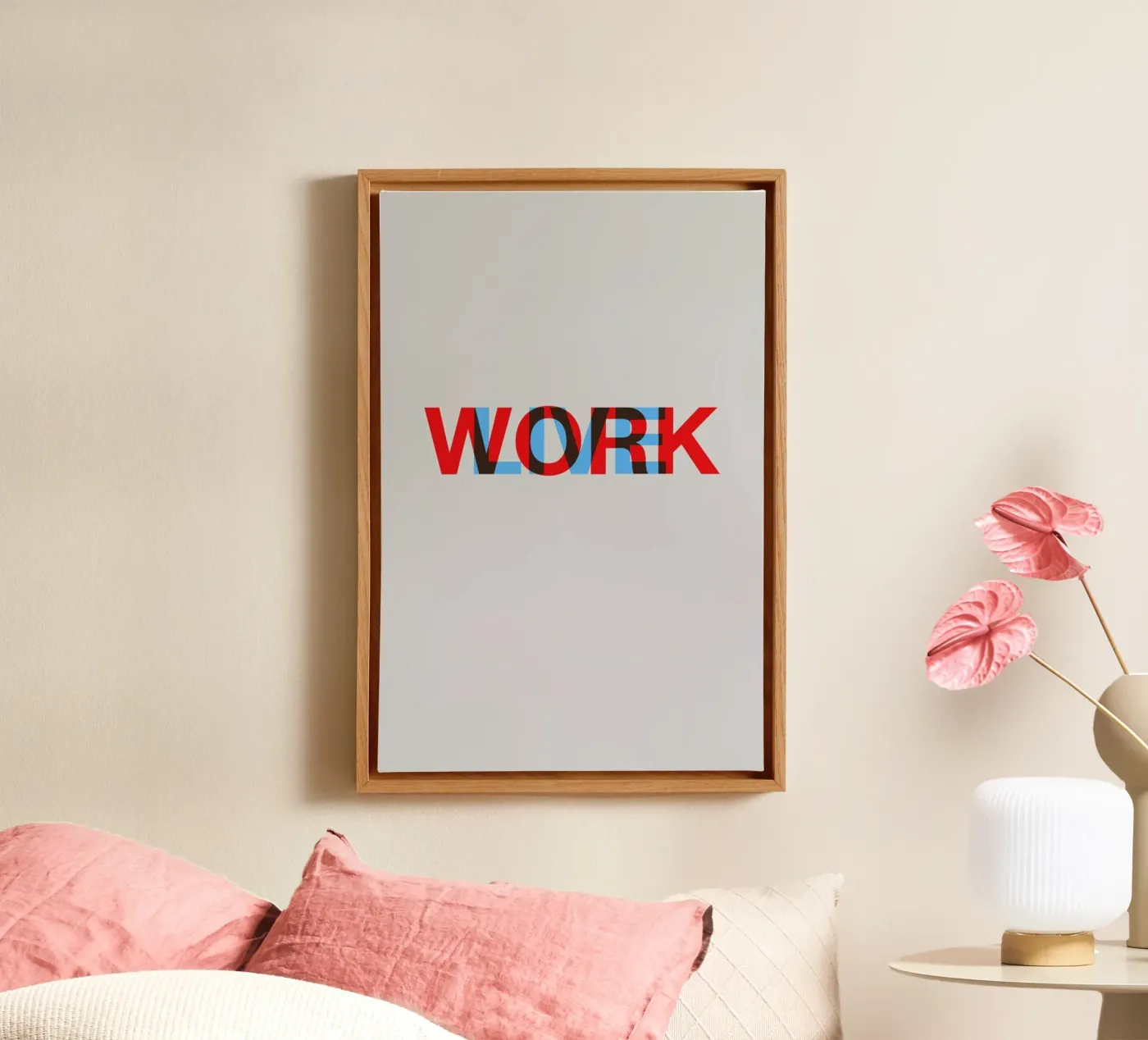 Live Work Poster canvas van Naxart