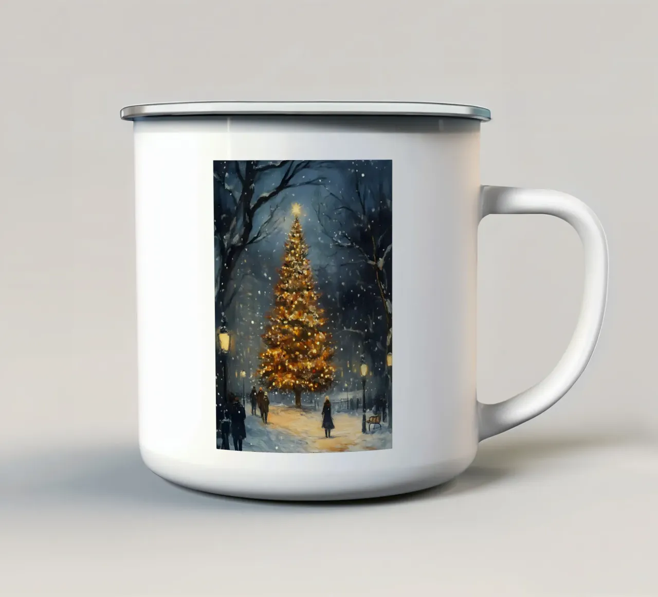 Magia del Natale nel parco - Albero di Natale luminoso tazza in smalto da Christmas Vibes 2025