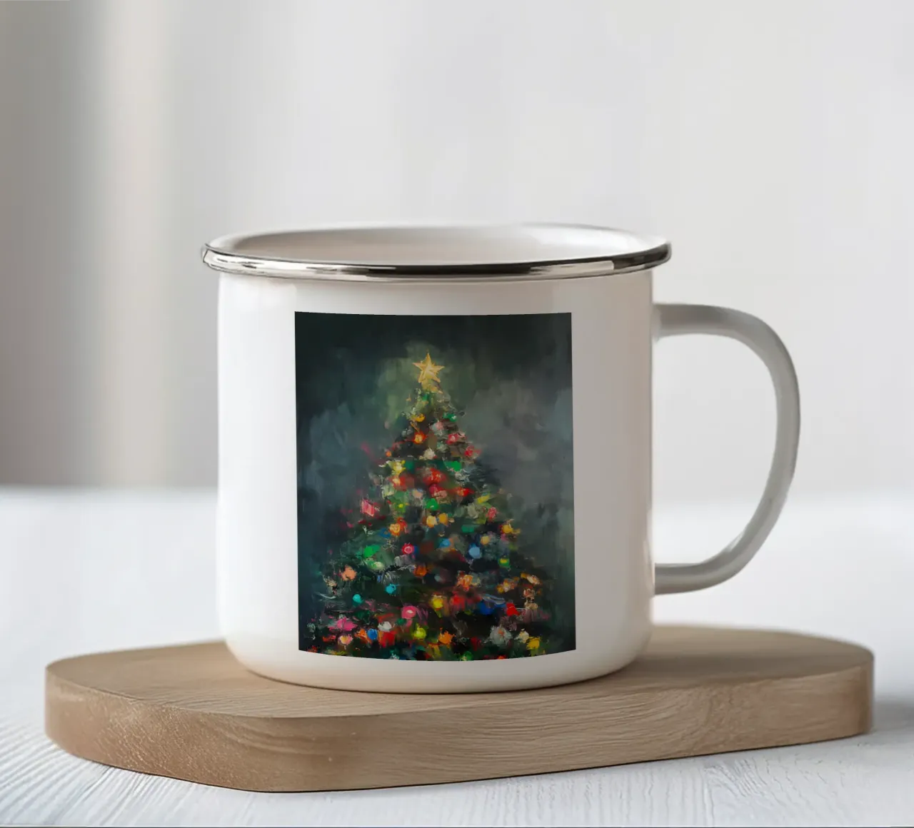 Albero di Natale astratto - Colori vivaci tazza in smalto da Christmas Vibes 2025