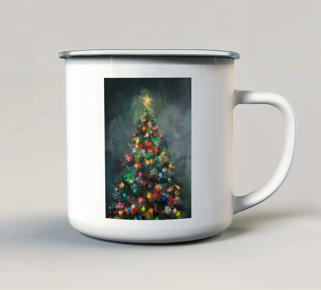 Albero di Natale astratto - Colori vivaci tazza in smalto da Christmas Vibes 2025