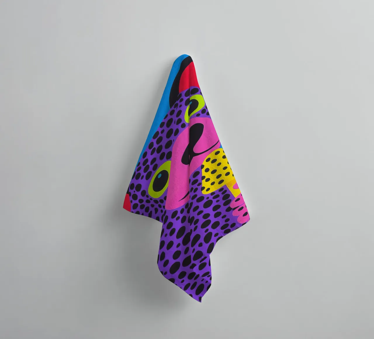 Psychedelic polar bear | Inspired by Kusama's dot patterns towel by Autofocus