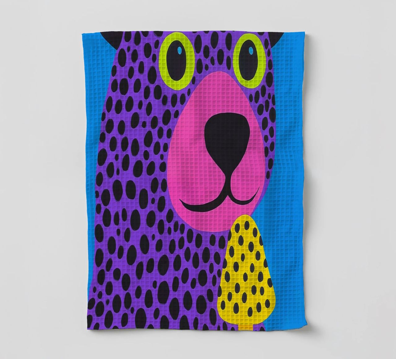 Psychedelic polar bear | Inspired by Kusama's dot patterns tea towel by Autofocus
