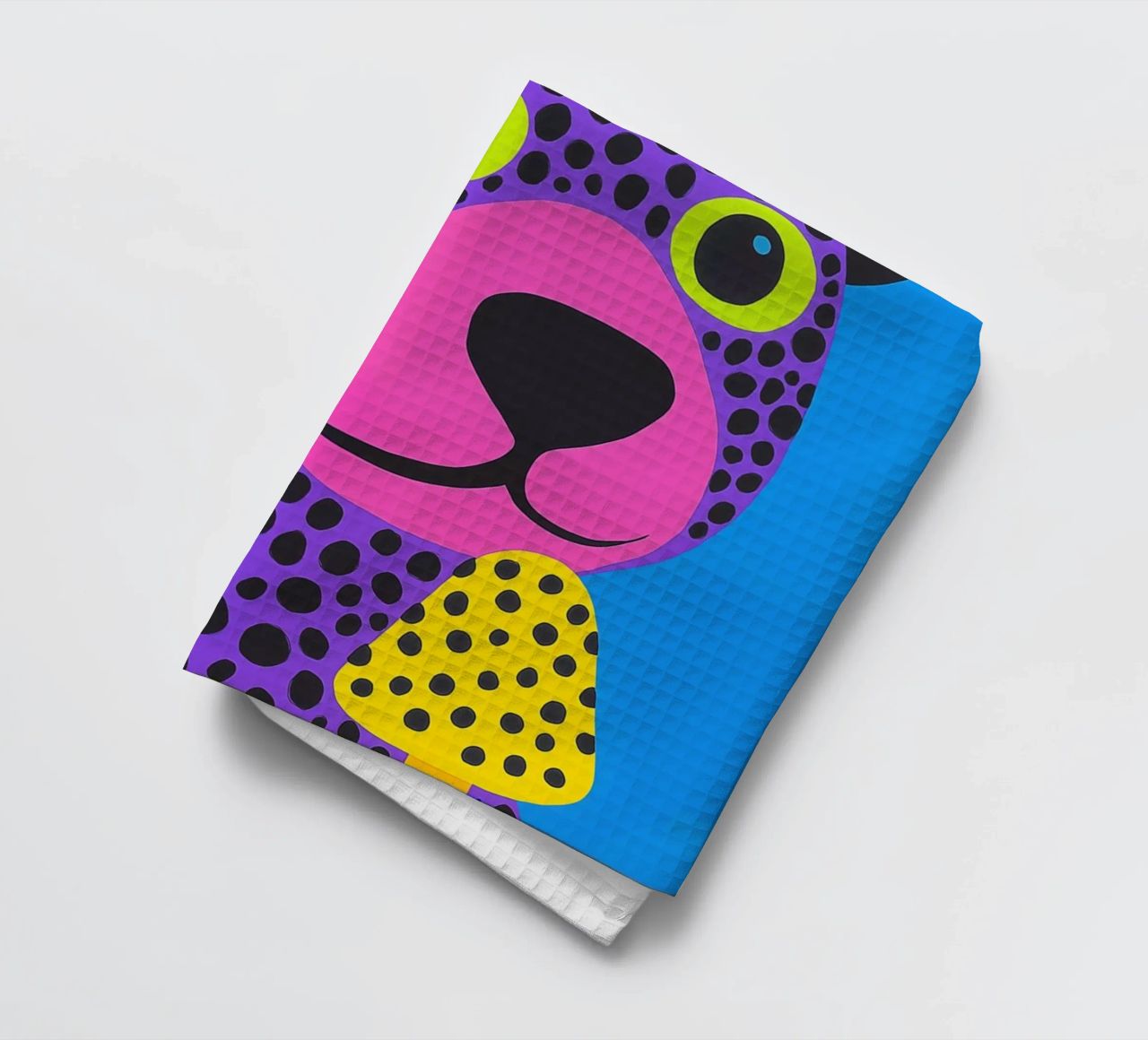 Psychedelic polar bear | Inspired by Kusama's dot patterns tea towel by Autofocus