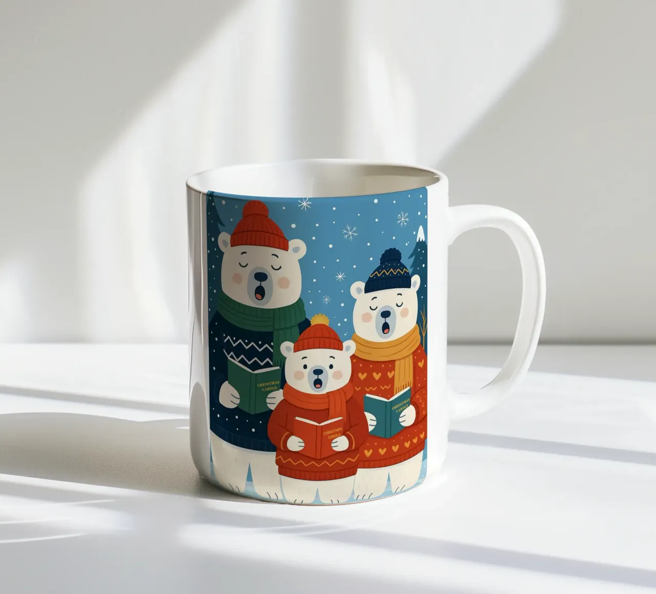 ORSI POLARI CHE CANTANO CANZONI DI NATALE tazza in ceramica da CHRISTMAS ART