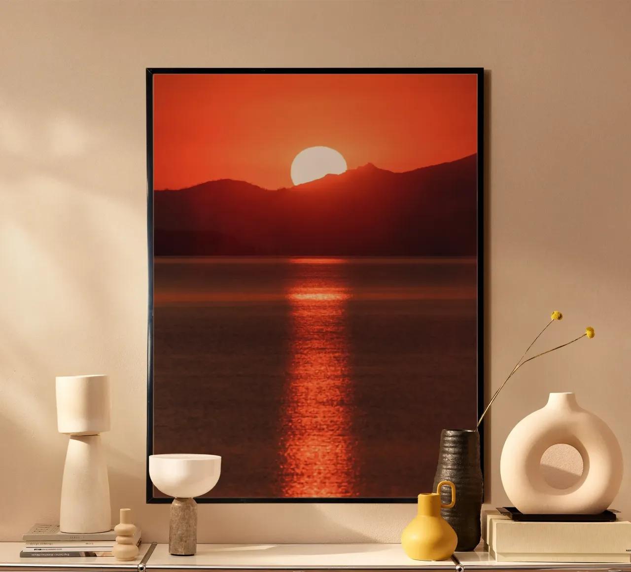 Orange Sunset poster van stunningphotos