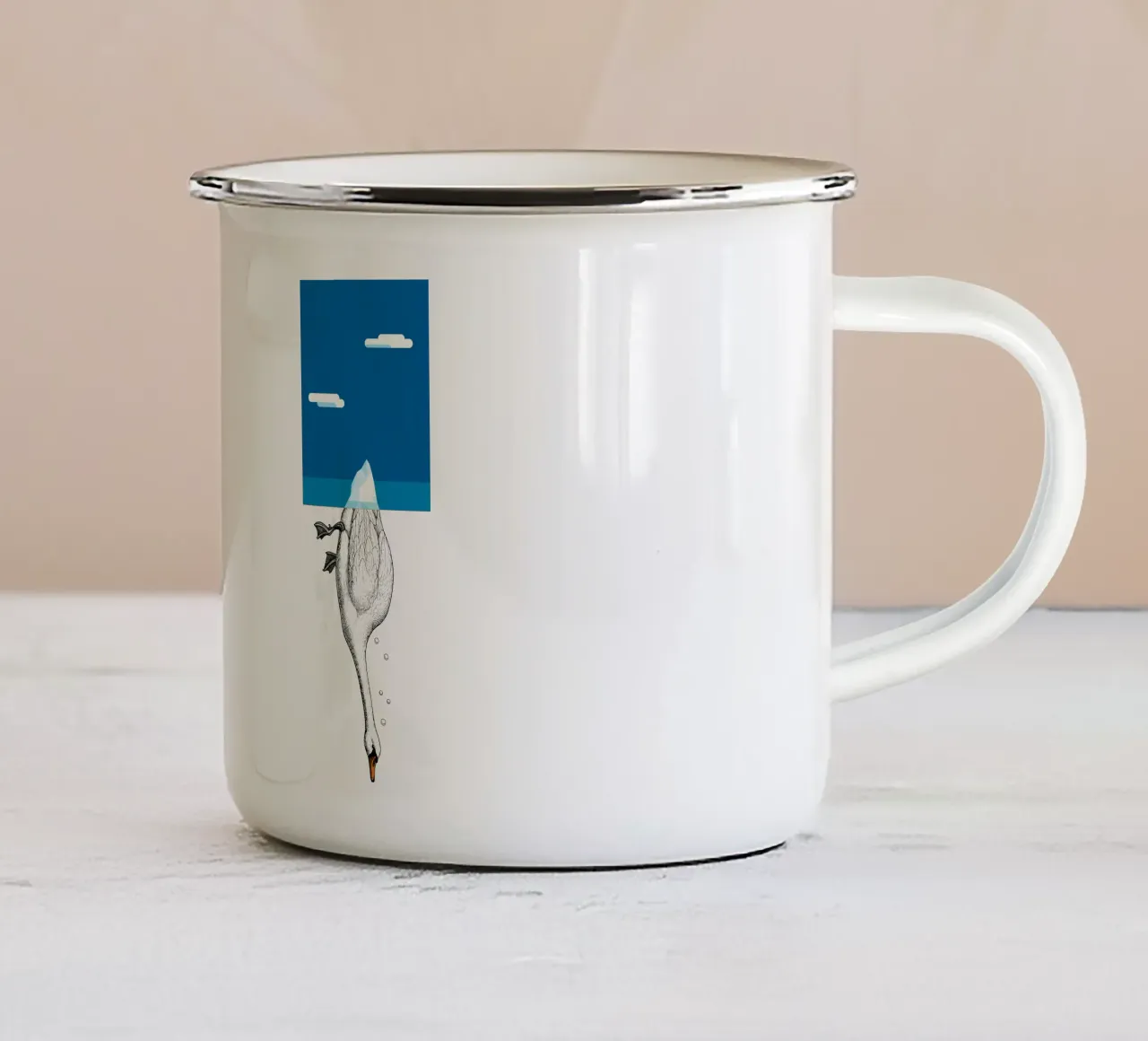 Swan berg tazza in smalto da Elegant Absurd