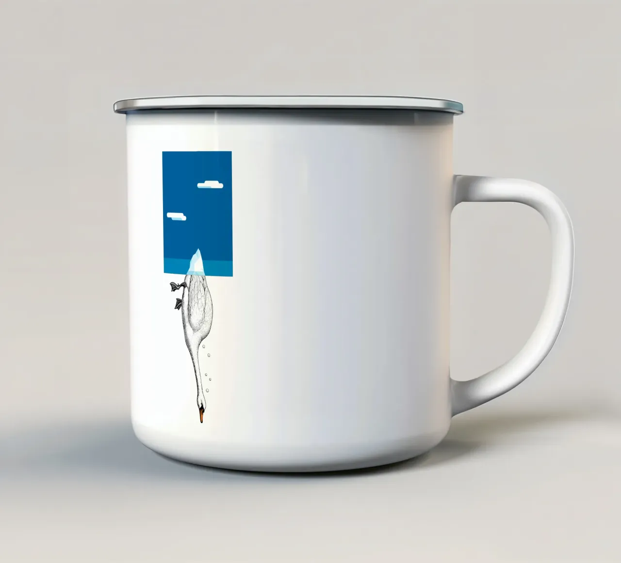 Swan berg tazza in smalto da Elegant Absurd