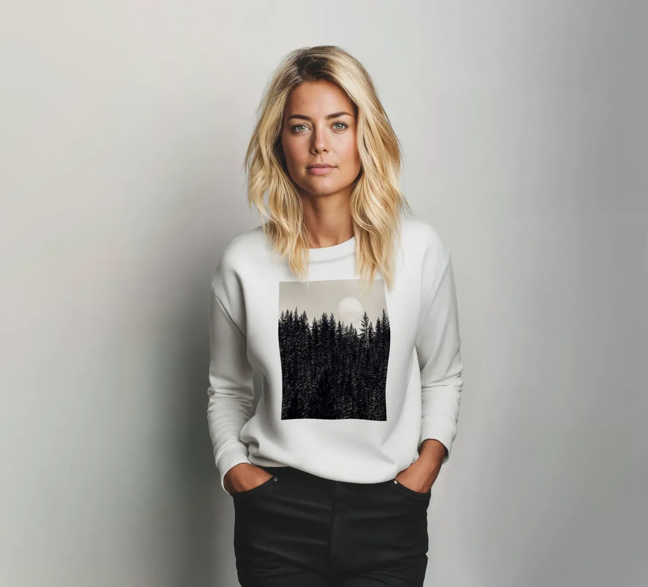 Forest with Full Moon felpa da bwphoto