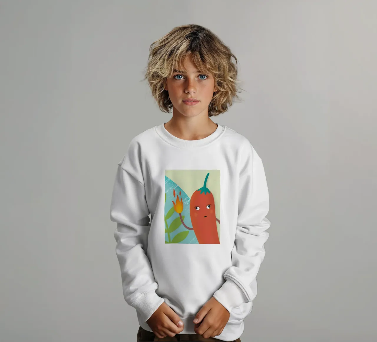 Peperoncino con mano di fuoco felpa bambino da LOYAL SHOP