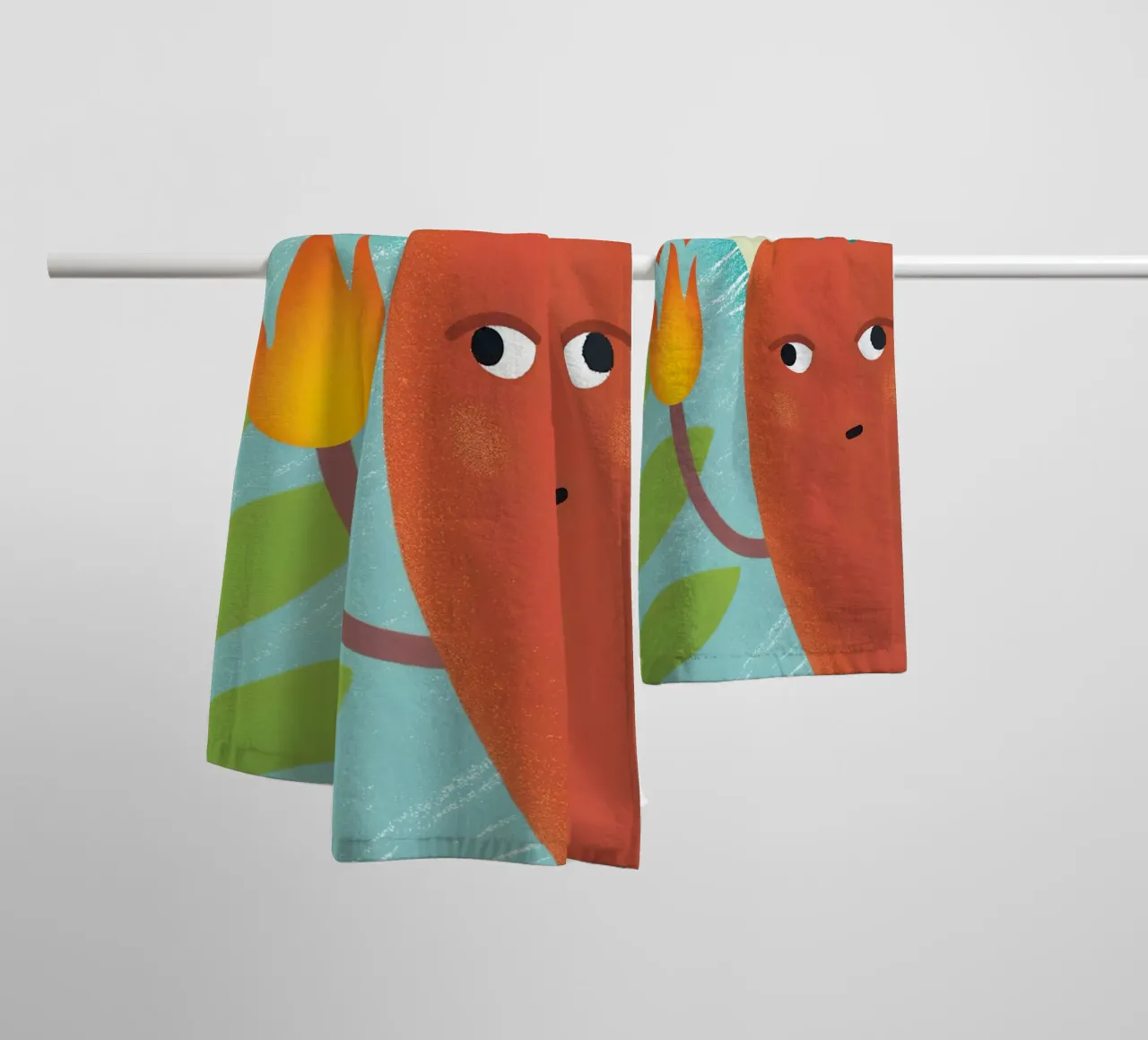 Peperoncino con mano di fuoco asciugamano da bagno da LOYAL SHOP