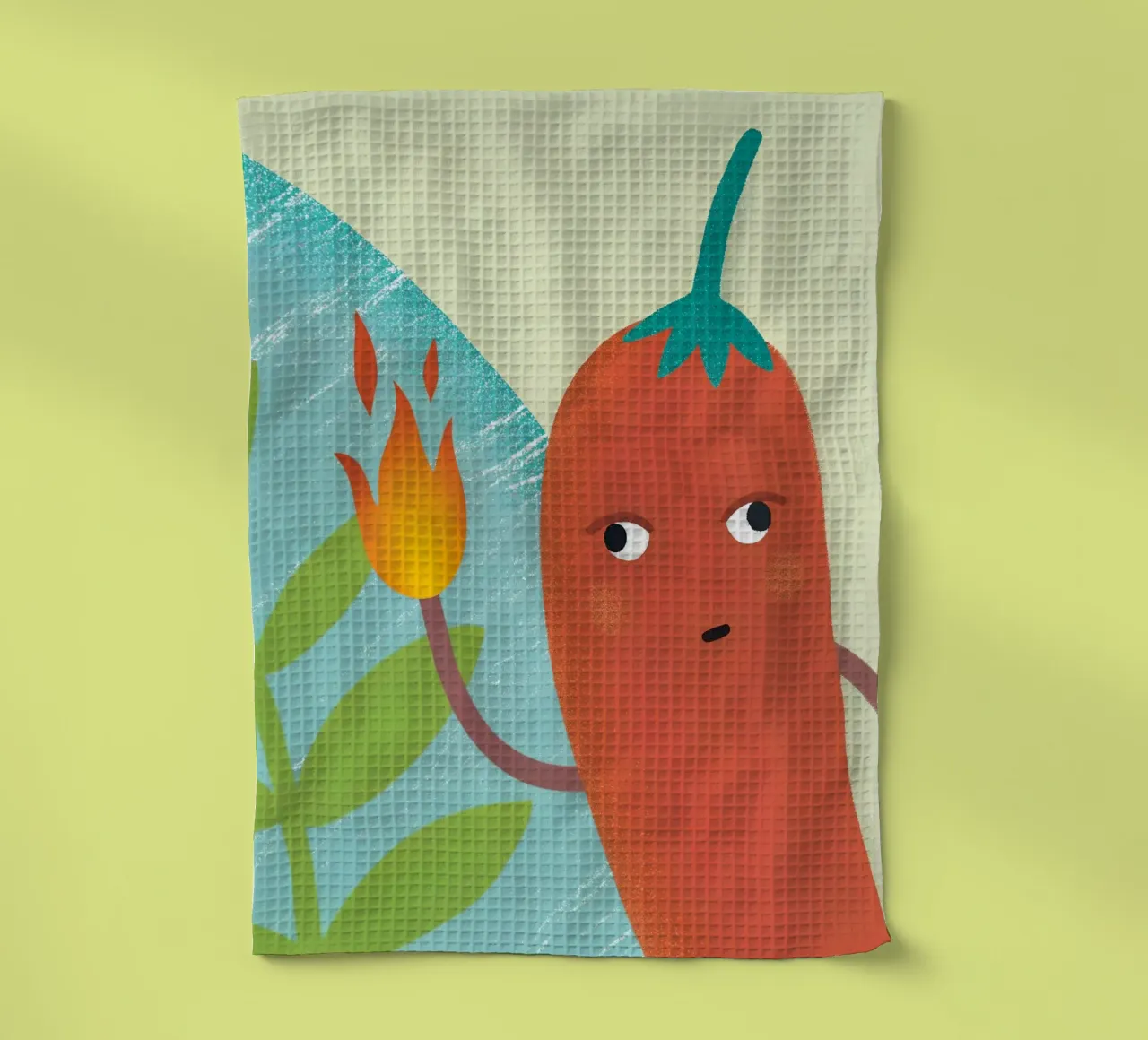 Peperoncino con mano di fuoco canovaccio da cucina da LOYAL SHOP