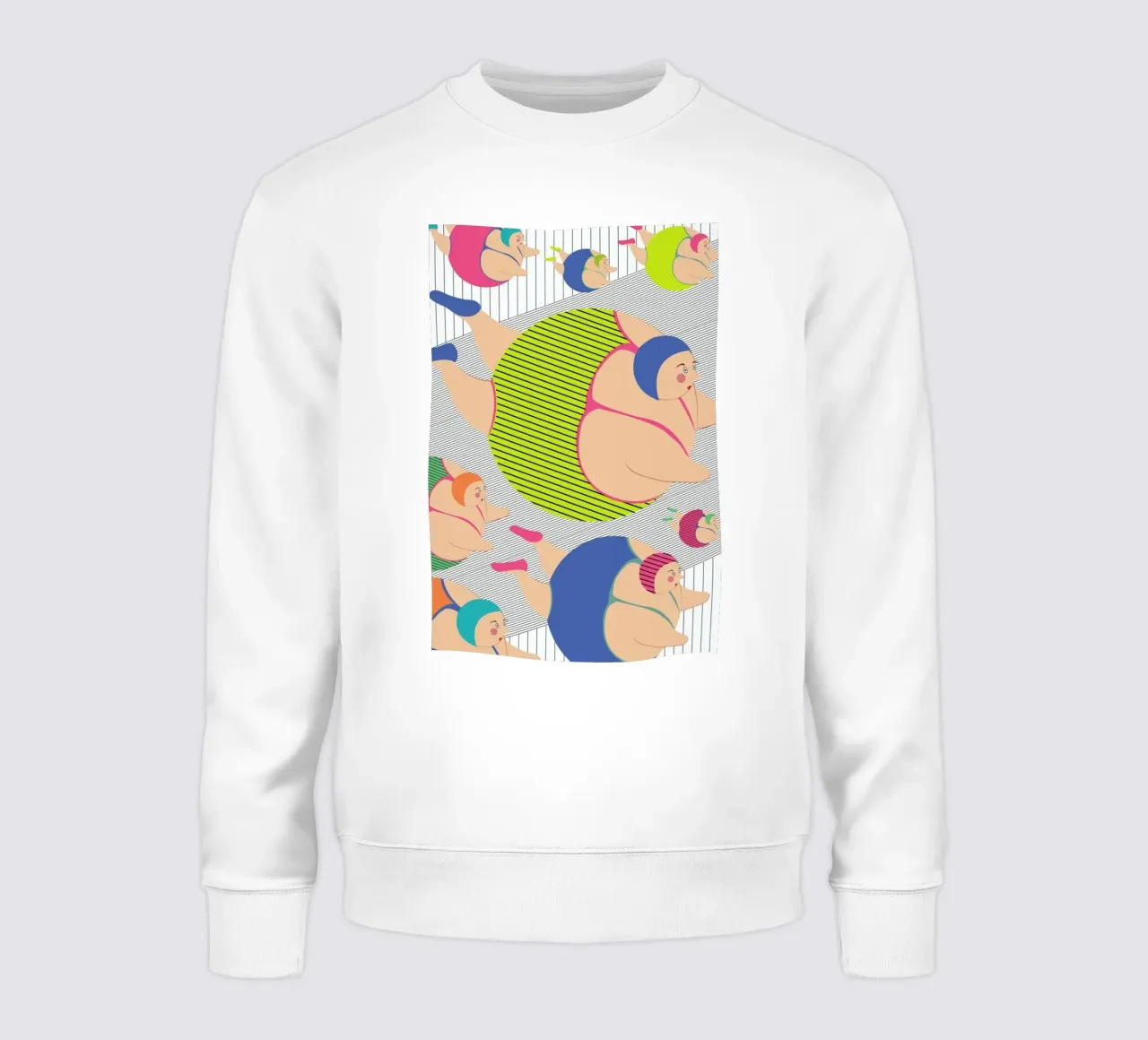 Synchronised Striped Swimmers Sweatshirt von Maria Kritzas