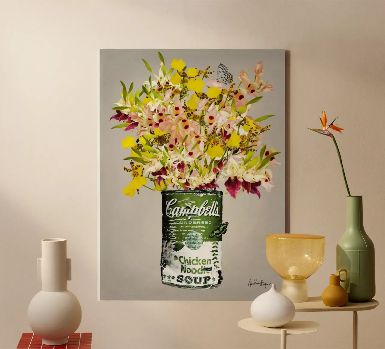 Campbell´s Orchid tela con Cornice a cassetta da Ana Paula Hoppe