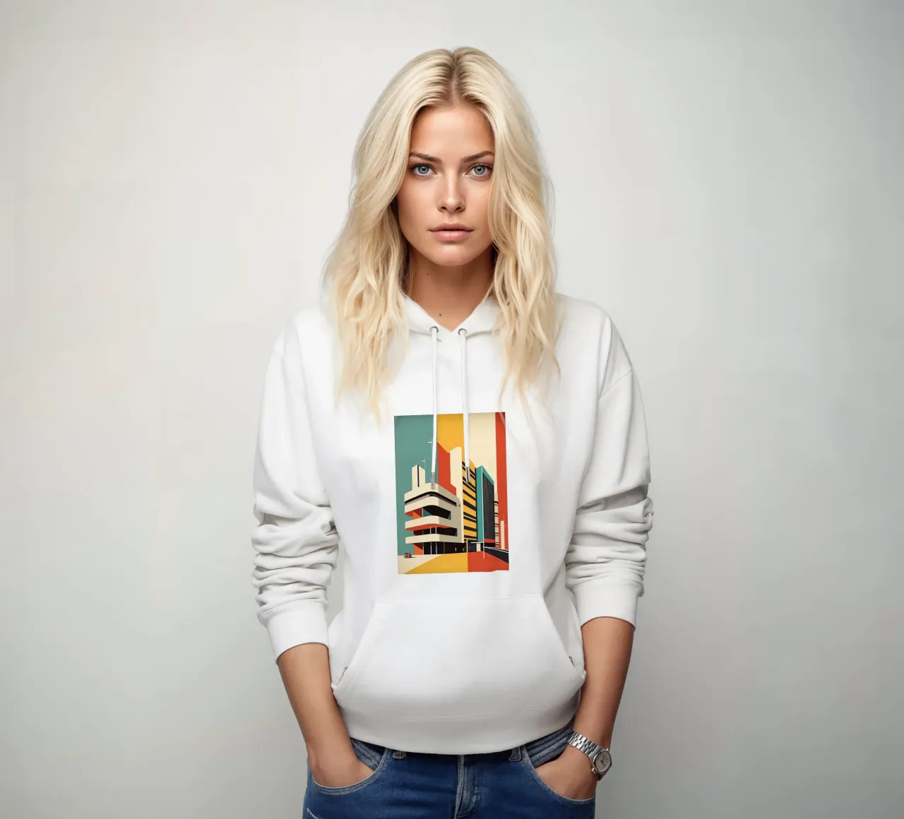 Edificio Bauhaus felpa con cappuccio da Isaac Murray