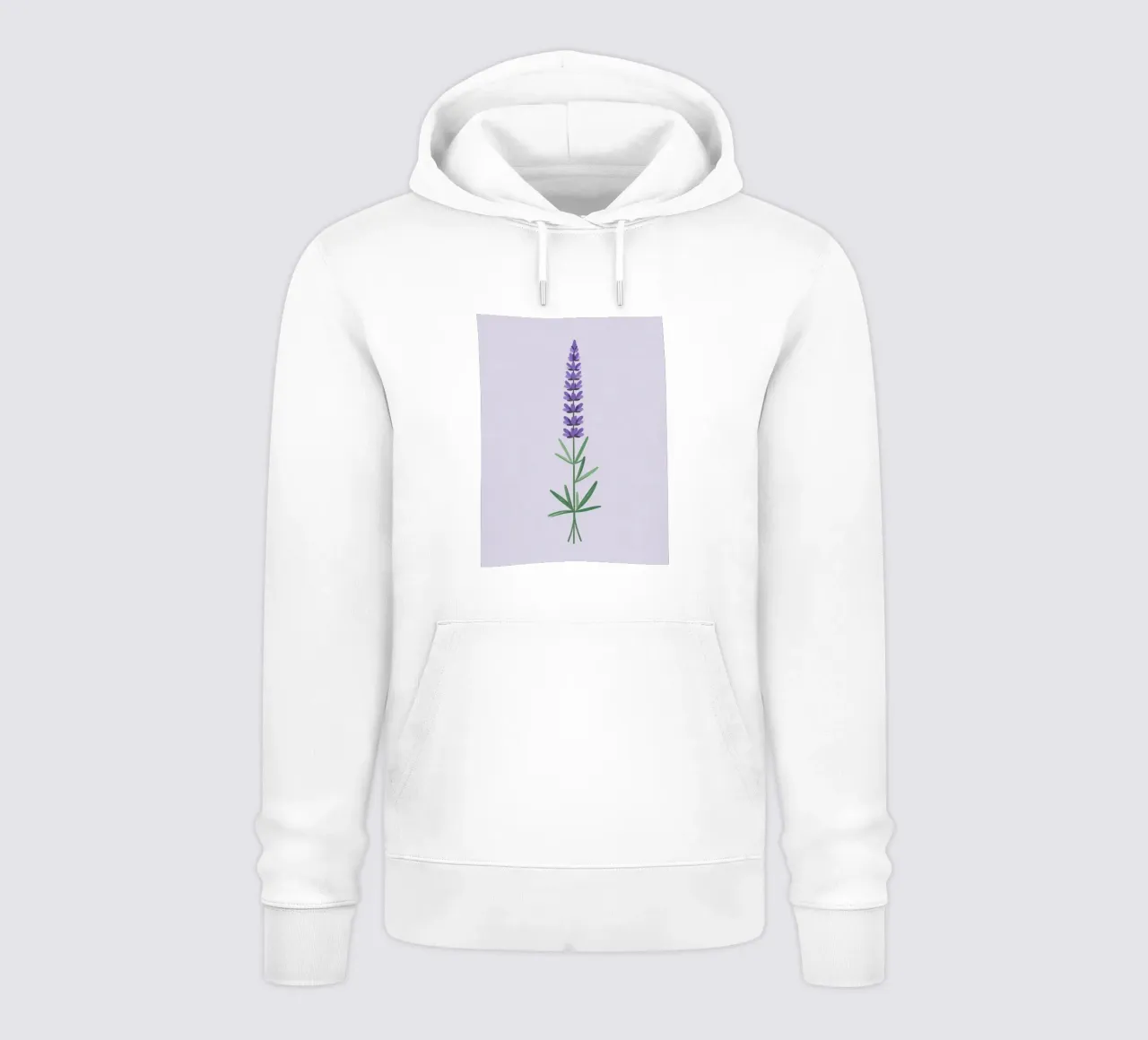 Stelo singolo di lavanda con spiga di fiori felpa con cappuccio da Botanical Gallery