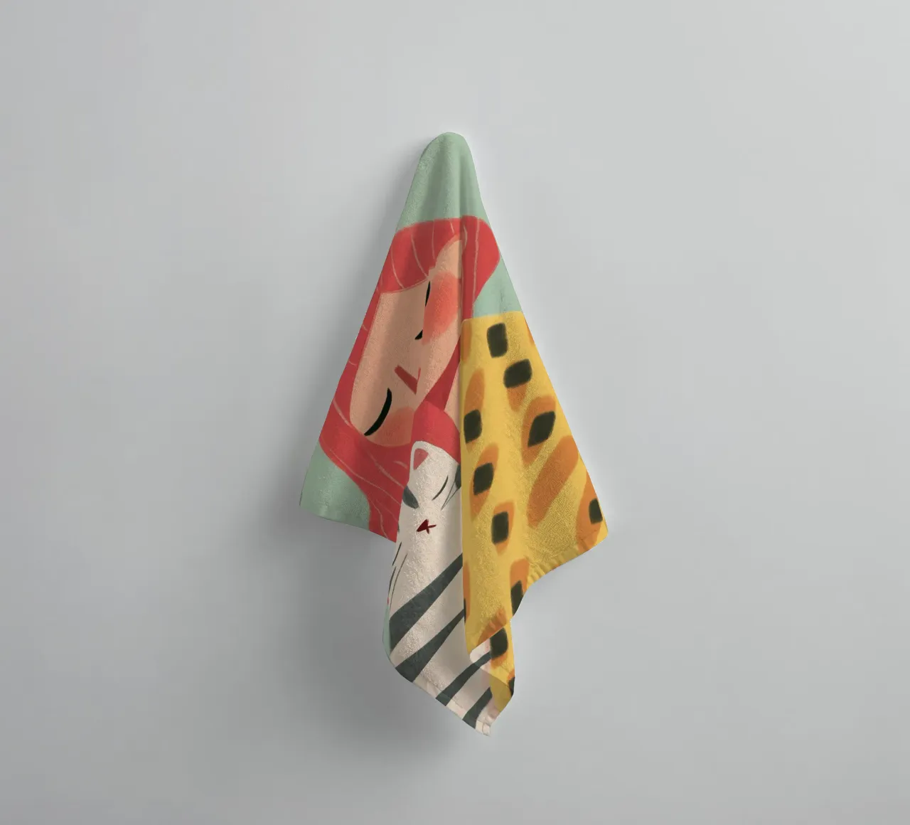 Red-haired woman with cat towel by Autofocus