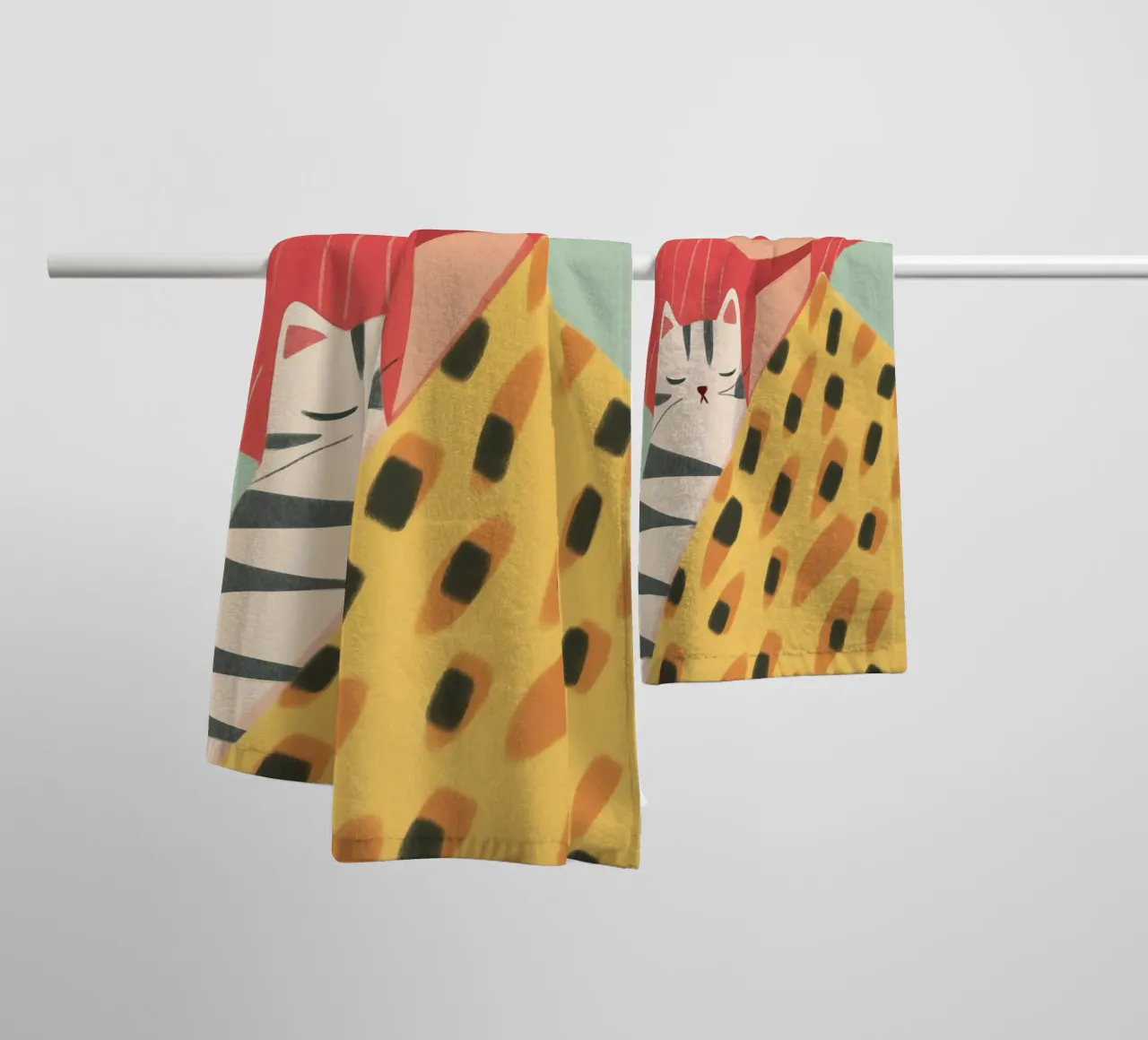 Red-haired woman with cat towel by Autofocus