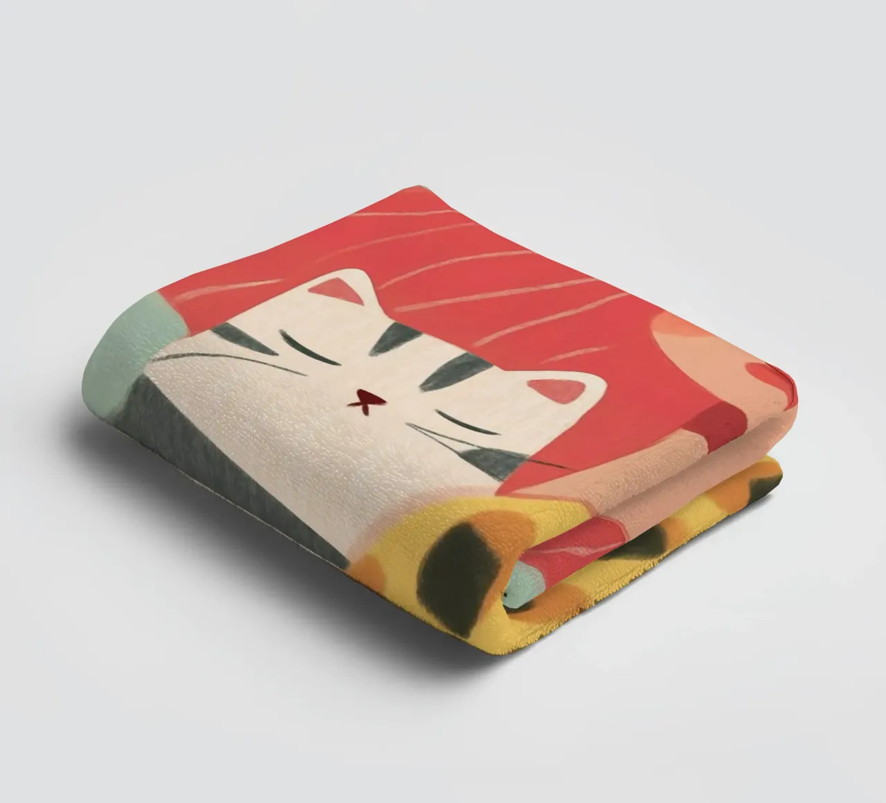 Red-haired woman with cat towel by Autofocus