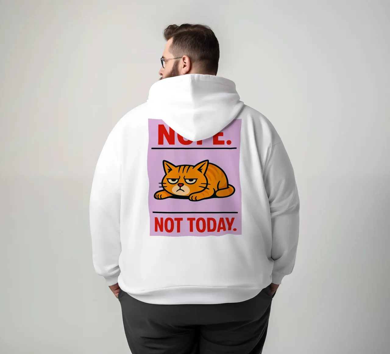 No, non oggi, gatto pigro felpa con cappuccio da SADELA
