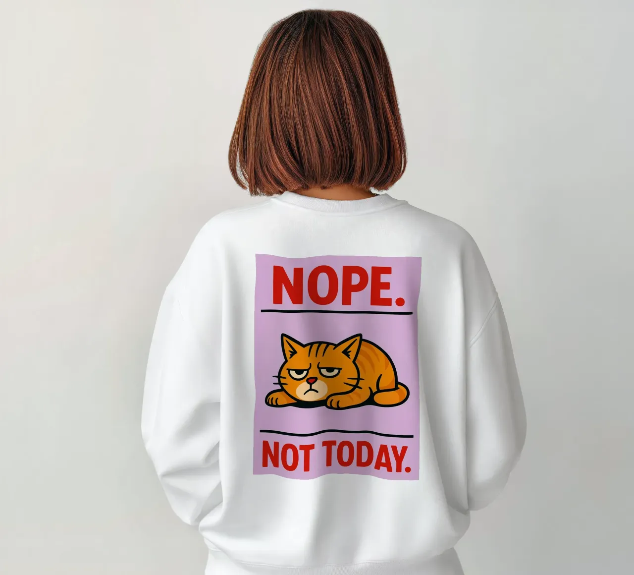 No, non oggi, gatto pigro felpa da SADELA