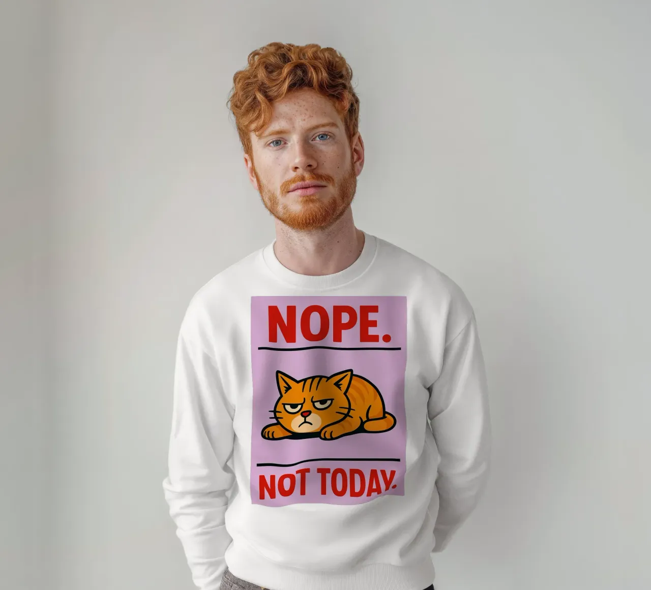 No, non oggi, gatto pigro felpa da SADELA
