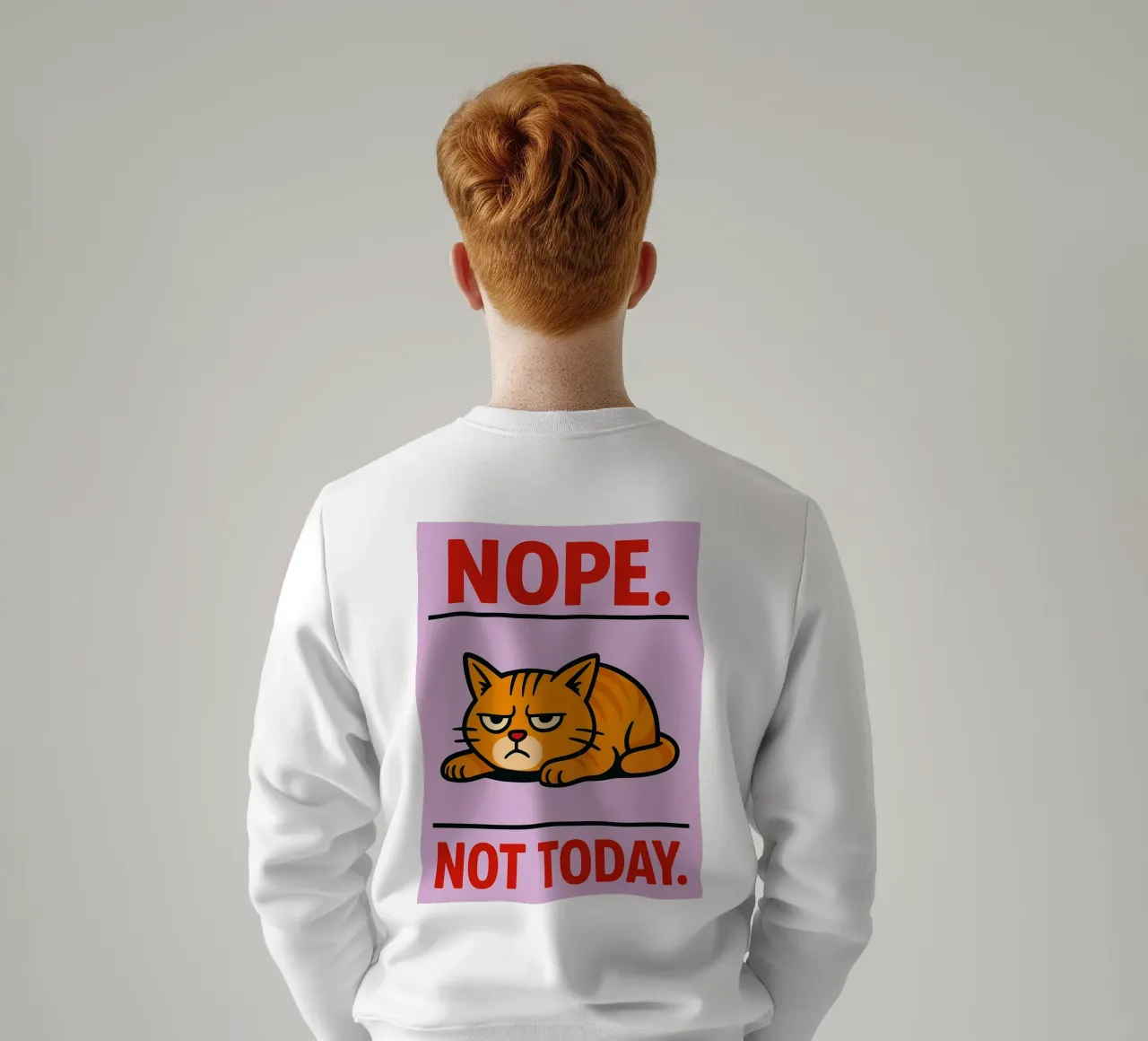 No, non oggi, gatto pigro felpa da SADELA